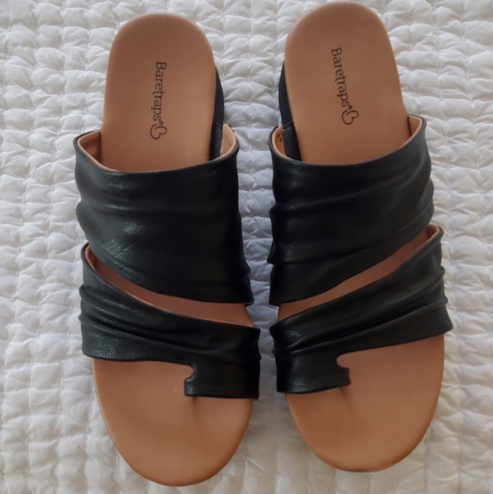 Baretraps Black Leather Women's Sandals - Picture 3 of 4